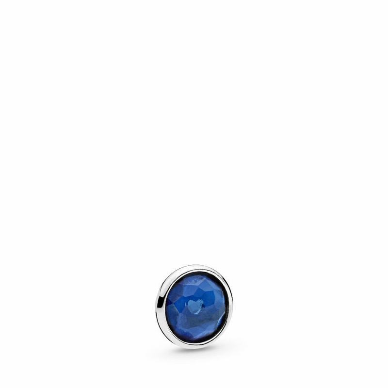 Pandora September Droplet Petite Locket Charm Ireland - Sterling Silver/Synthetic Sapphire - 015672V